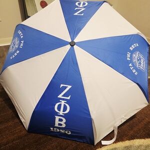 Zeta Phi Beta Blue and White Umbrella